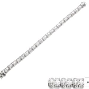 SB13101, Ladies' Moissanite Ring, S925, Rhodium Plated, White, 13.26g