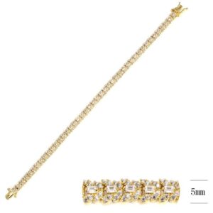 SB13995, Ladies' Moissanite Bracelet, S925, Rhodium Plated, White, 11.64g