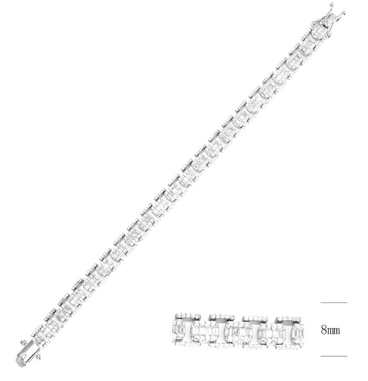 SB14120, Ladies' Moissanite Ring, S925, Rhodium Plated, White, 26.09g