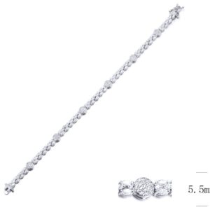 SB09853, Ladies' Moissanite Ring, S925, Rhodium Plated, White, 10.75g