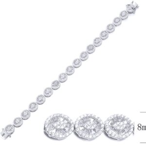 SB09726, Ladies' Moissanite Ring, S925, Rhodium Plated, White, 17.35g