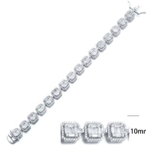 SB08076, Ladies' Moissanite Ring, S925, Rhodium Plated, White, 21.9g