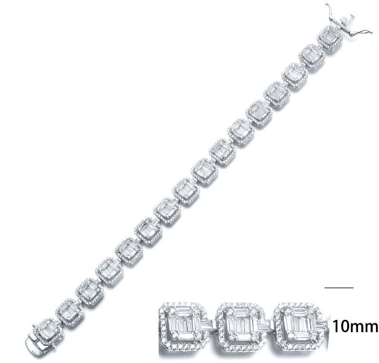 SB08076, Ladies' Moissanite Ring, S925, Rhodium Plated, White, 21.9g
