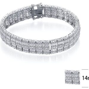 SB06471, Ladies' Moissanite Ring, S925, Rhodium Plated, White, 33.8g
