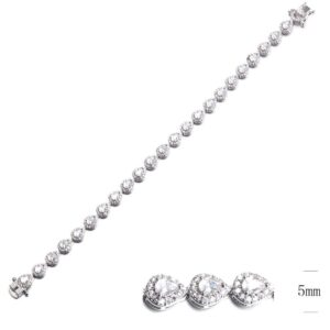 SB09743, Ladies' Moissanite Ring, S925, Rhodium Plated, White, 13.5g
