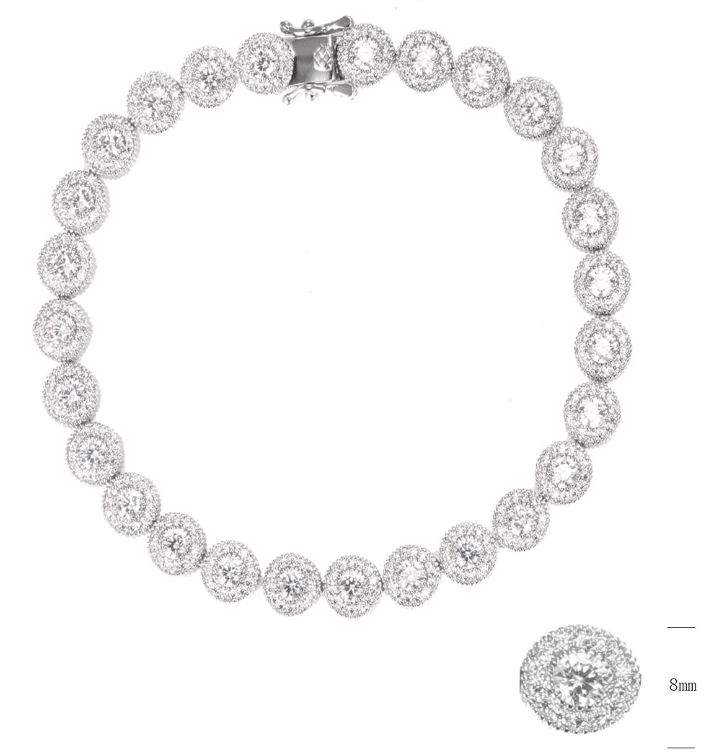 SB13856, Ladies' Moissanite Ring, S925, Rhodium Plated, White, 13.99g