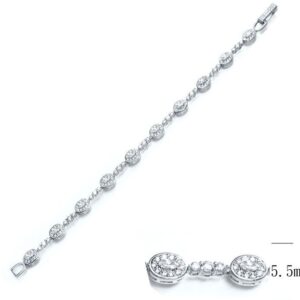 SB08444, Ladies' Moissanite Bracelet, S925, Rhodium Plated, White, 9.35g