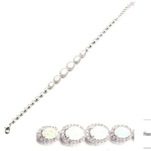 SB10104, Ladies' Moissanite Bracelet, S925, Rhodium Plated, White, 8.19g