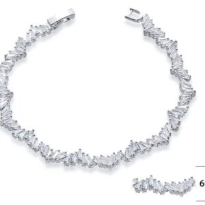SB07507, Ladies' Moissanite Bracelet, S925, Rhodium Plated, White, 8.74g