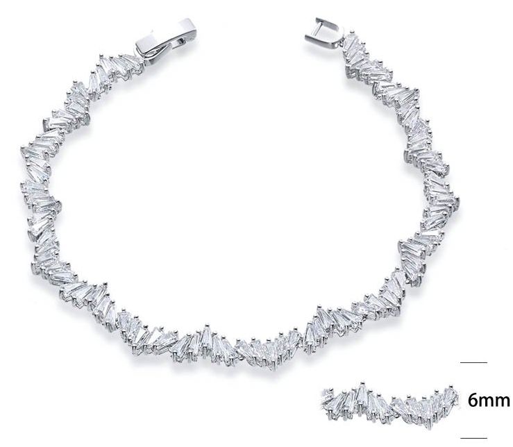 SB07507, Ladies' Moissanite Bracelet, S925, Rhodium Plated, White, 8.74g