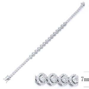 SB10596, Ladies' Moissanite Bracelet, S925, Rhodium Plated, White, 10.92g