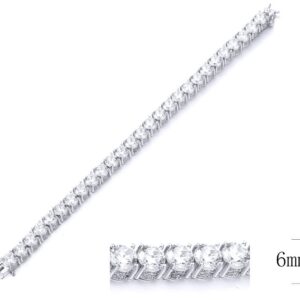 SB09681, Ladies' Moissanite Bracelet, S925, Rhodium Plated, White, 33.05g