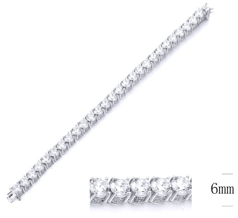 SB09681, Ladies' Moissanite Bracelet, S925, Rhodium Plated, White, 33.05g