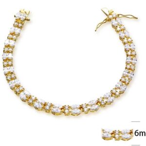 SB02718, Ladies' Moissanite Bracelet, S925, Rhodium Plated, White, 16.4g