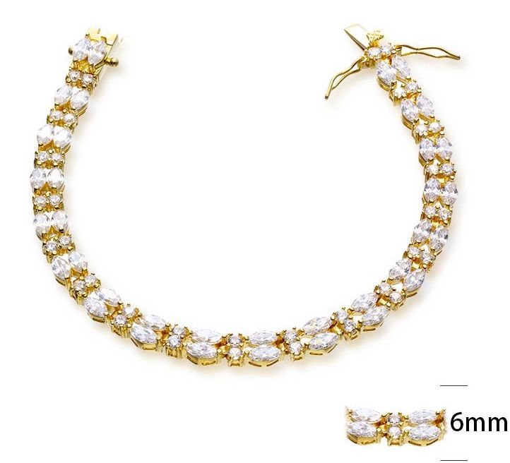 SB02718, Ladies' Moissanite Bracelet, S925, Rhodium Plated, White, 16.4g