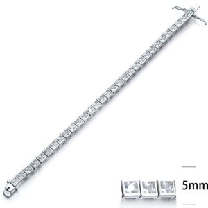 SB01271, Ladies' Moissanite Bracelet, S925, Rhodium Plated, White, 19.9g