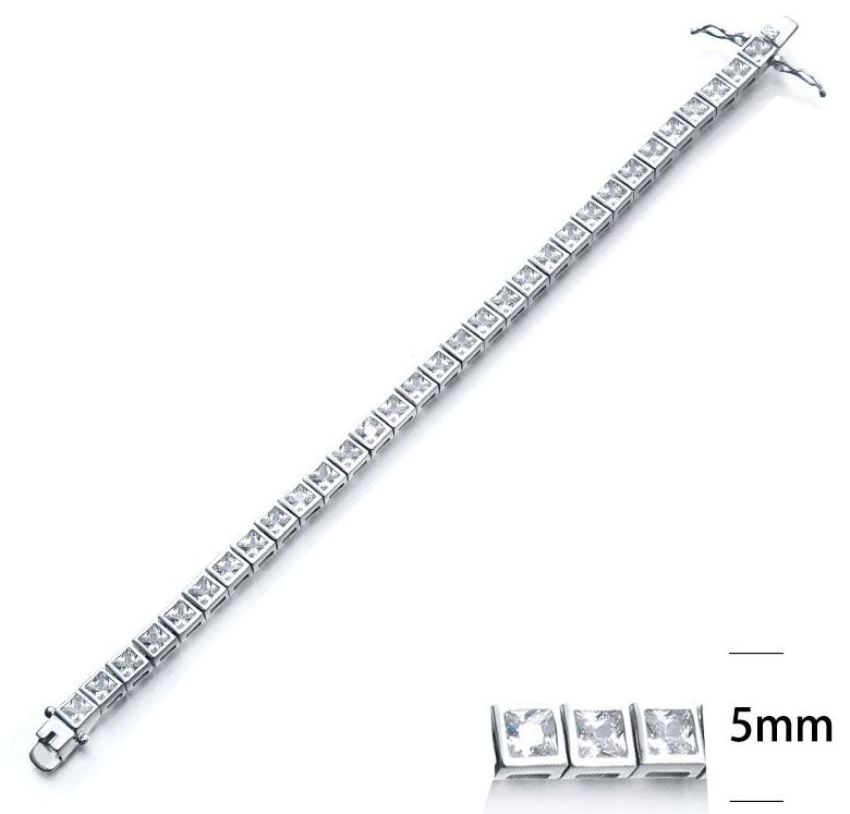 SB01271, Ladies' Moissanite Bracelet, S925, Rhodium Plated, White, 19.9g