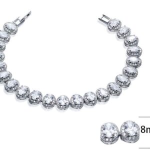 SB05409, Ladies' Moissanite Bracelet, S925, Rhodium Plated, White, 15.2g