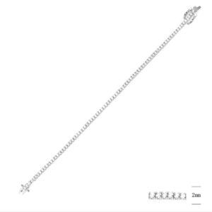 SB14765, Ladies' Moissanite Bracelet, S925, Rhodium Plated, White, 7.38g