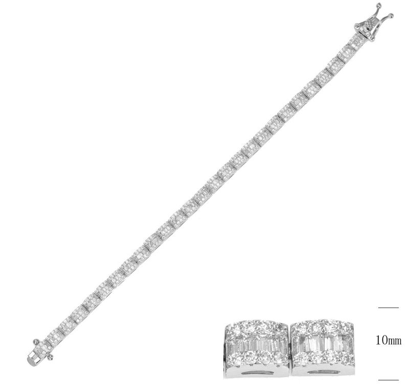 SB15118, Ladies' Moissanite Ring, S925, Rhodium Plated, White, 17.14g