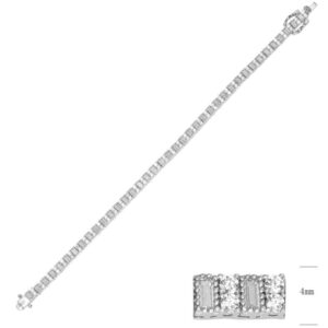 SB14919, Ladies' Moissanite Ring, S925, Rhodium Plated, White, 10.5g