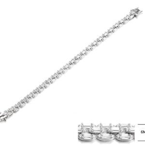 SB13159, Ladies' Moissanite Ring, S925, Rhodium Plated, White, 12.9g