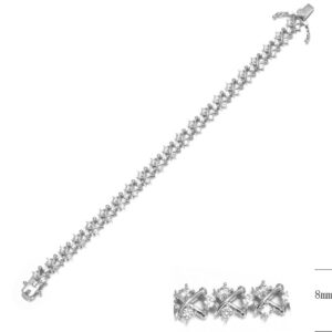 SB15419, Ladies' Moissanite Ring, S925, Rhodium Plated, White, 14.28g