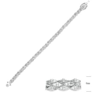 SB14897, Ladies' Moissanite Ring, S925, Rhodium Plated, White, 14.1g