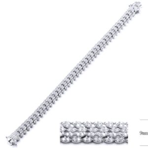 SB13026, Ladies' Moissanite Ring, S925, Rhodium Plated, White, 20.95g