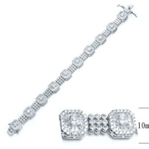 SB07539, Ladies' Moissanite Ring, S925, Rhodium Plated, White, 21.43g