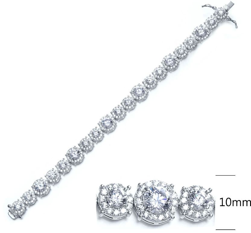 SB07566, Ladies' Moissanite Ring, S925, Rhodium Plated, White, 21.3g