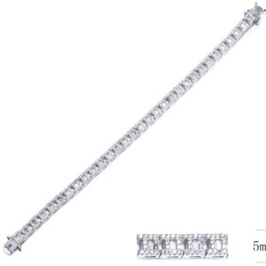 SB09708, Ladies' Moissanite Ring, S925, Rhodium Plated, White, 17.48g