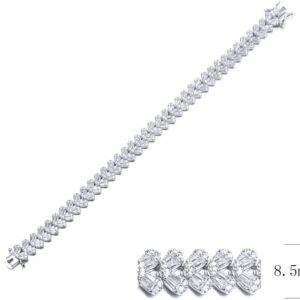 SB09753, Ladies' Moissanite Ring, S925, Rhodium Plated, White, 19.69g
