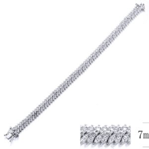 SB11912, Ladies' Moissanite Ring, S925, Rhodium Plated, White, 14.41g