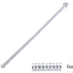 SB11913, Ladies' Moissanite Bracelet, S925, Rhodium Plated, White, 15.31g
