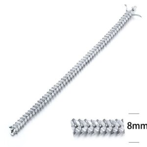 SB01959, Ladies' Moissanite Bracelet, S925, Rhodium Plated, White, 21.64g