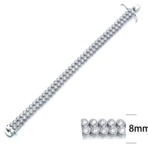 SB01828, Ladies' Moissanite Bracelet, S925, Rhodium Plated, White, 19.3g