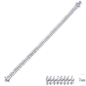 SB09741, Ladies' Moissanite Bracelet, S925, Rhodium Plated, White, 17.97g