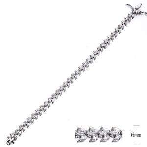 SB09092, Ladies' Moissanite Bracelet, S925, Rhodium Plated, White, 13.73g