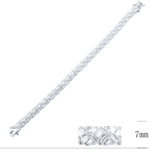 SB09964, Ladies' Moissanite Bracelet, S925, Rhodium Plated, White, 14.78g