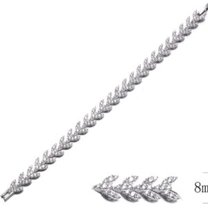 SB09145, Ladies' Moissanite Bracelet, S925, Rhodium Plated, White, 13.93g