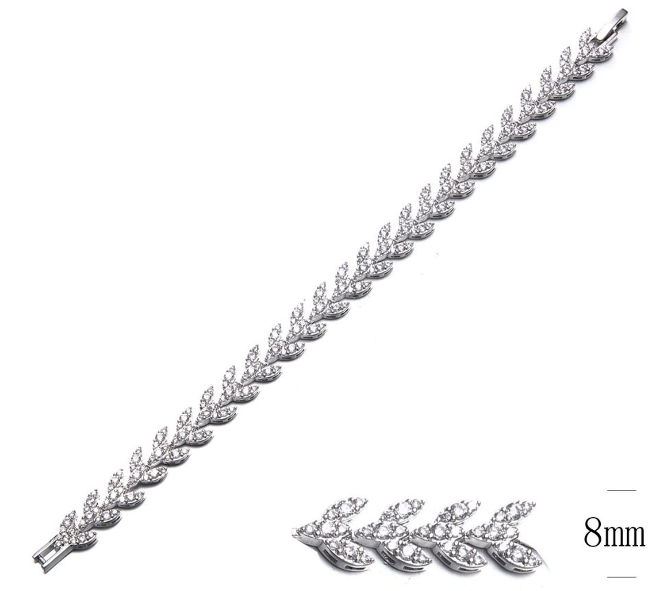 SB09145, Ladies' Moissanite Bracelet, S925, Rhodium Plated, White, 13.93g