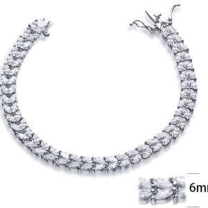 SB01781, Ladies' Moissanite Bracelet, S925, Rhodium Plated, White, 16.6g