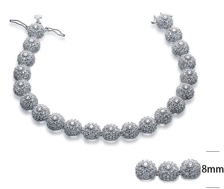 SB05292, Ladies' Moissanite Bracelet, S925, Rhodium Plated, White, 20.4g