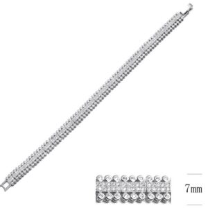 SB09023, Ladies' Moissanite Bracelet, S925, Rhodium Plated, White, 15.74g