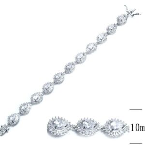 SB08367, Ladies' Moissanite Bracelet, S925, Rhodium Plated, White, 14.25g