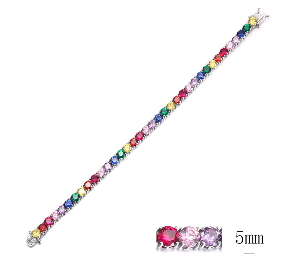 SB09897, Ladies' Moissanite Bracelet, S925, Rhodium Plated, White, 11.1g