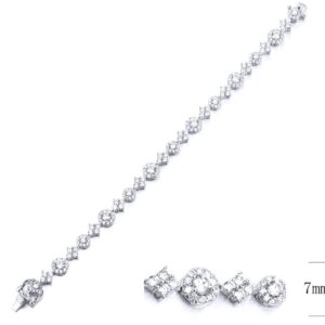 SB11036, Ladies' Moissanite Bracelet, S925, Rhodium Plated, White, 12.47g