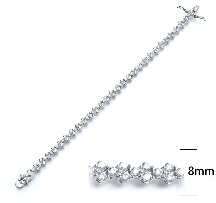 SB05143, Ladies' Moissanite Bracelet, S925, Rhodium Plated, White, 11.8g