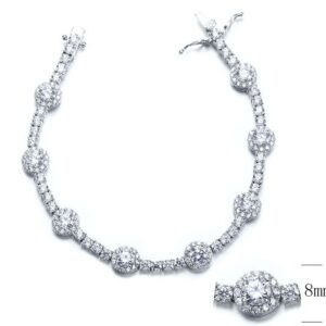 SB08452, Ladies' Moissanite Bracelet, S925, Rhodium Plated, White, 13.52g